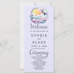 Full Moon Celestial Stars Lavender Wedding Program