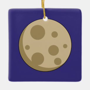 Full Moon Ceramic Ornament