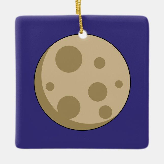 Full Moon Ceramic Ornament (Front)