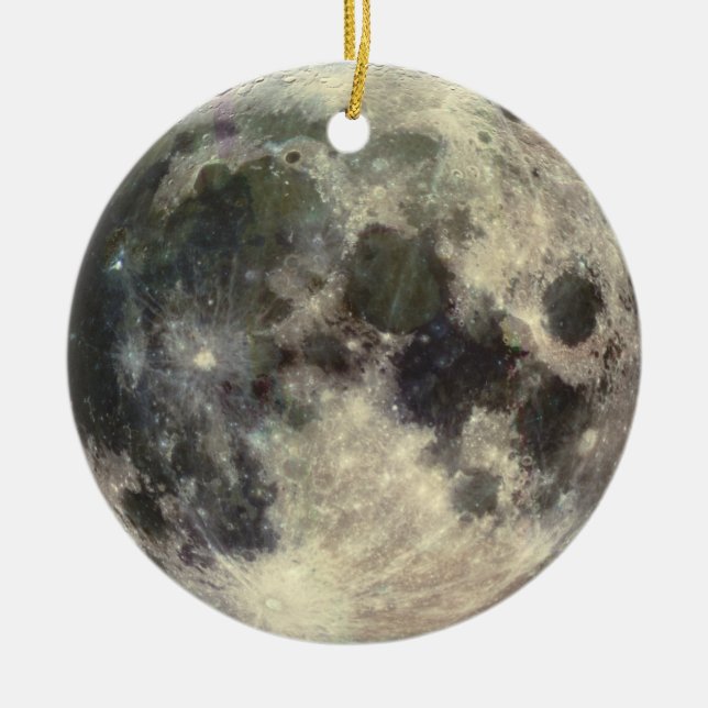 Full Moon Ceramic Tree Decoration (Front)