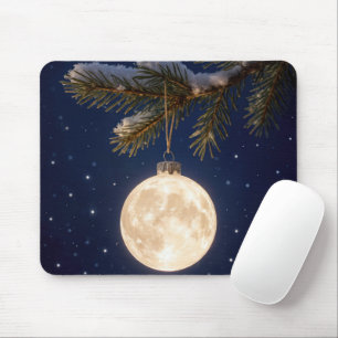 Full Moon Christmas Ornament Mouse Mat