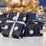 Full Moon Christmas Ornament Wrapping Paper<br><div class="desc">A radiant full moon Christmas ornament is gracefully suspended from a snow-dusted pine branch,  surrounded by a twinkling tapestry of stars in the night sky</div>