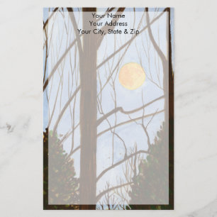 Full Moon Christmas Tree Farm Stationery