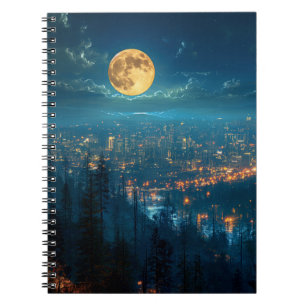 Full Moon, City at Night Notebook