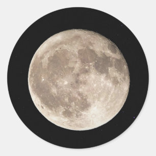 Full Moon Classic Round Sticker