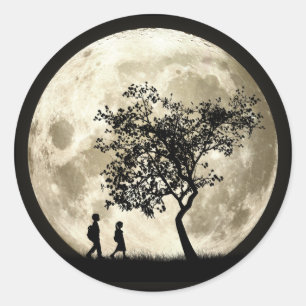Full Moon Classic Round Sticker