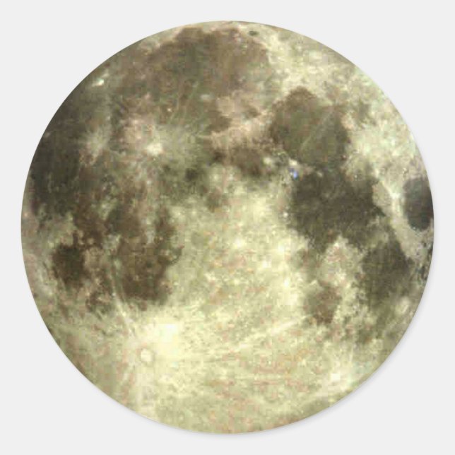 Full Moon Classic Round Sticker (Front)