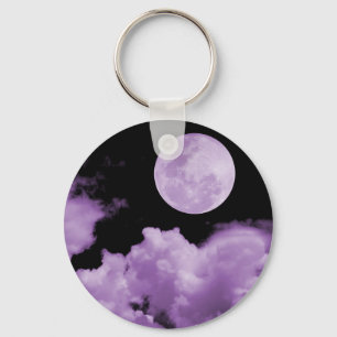 FULL MOON CLOUDS PURPLE KEY RING