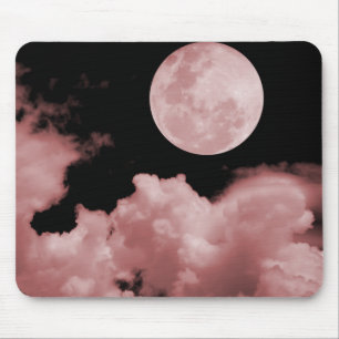 FULL MOON CLOUDS RED MOUSE MAT