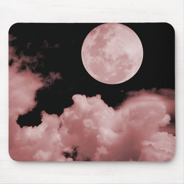 FULL MOON CLOUDS RED MOUSE MAT (Front)
