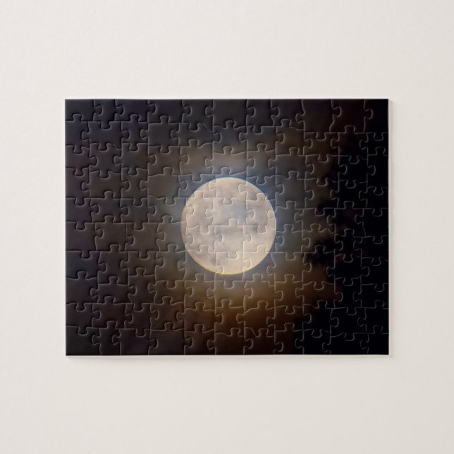 Full Moon Creeping Through the Clouds - 8x10 Jigsaw Puzzle (Horizontal)