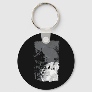 Full Moon Crow Gloomy Forest Costume Awesome Hallo Key Ring
