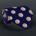 Full Moon Dark Navy Blue Polka Dot Tie<br><div class="desc">Full Moon Dark Navy Blue Polka Dot Tie.</div>