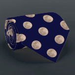 Full Moon Dark Navy Blue Polka Dot Tie<br><div class="desc">Full Moon Dark Navy Blue Polka Dot Tie.</div>