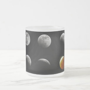 Full Moon Eclipse Frosted Glass Coffee Mug