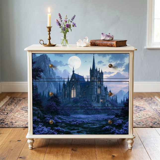 Full Moon Ethereal Gothic Cathedral Decoupage Tissue Paper (Creator Uploaded)