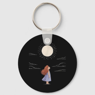 Full Moon Feelings Design Astrology Zodiac Space  Key Ring