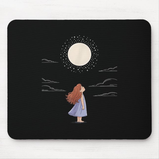 Full Moon Feelings Design Astrology Zodiac Space  Mouse Mat (Front)