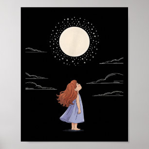 Full Moon Feelings Design Astrology Zodiac Space Poster