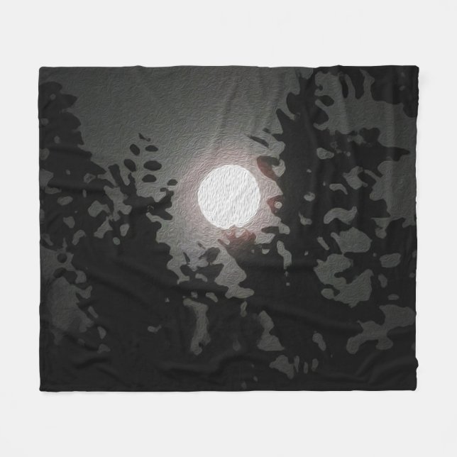 Full Moon Fleece Blanket (Front (Horizontal))