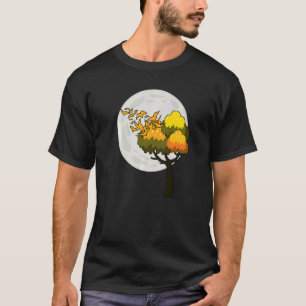 Full Moon Flock Of Birds Tree Outdoor Wildlife Nat T-Shirt