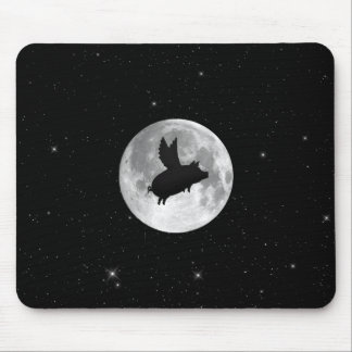 full moon flying pig mouse mat