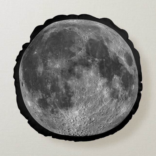 Full Moon From Space Round Globe Cushion (Front)
