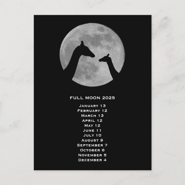 Full Moon Giraffe 2025 Postcard (Front)