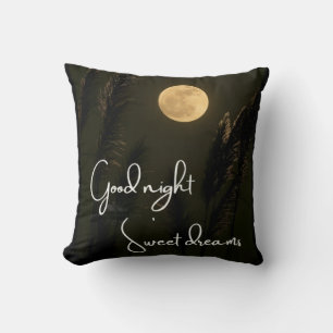 ​Full Moon Good Night Sweet Dreams Black Throw Pi Cushion