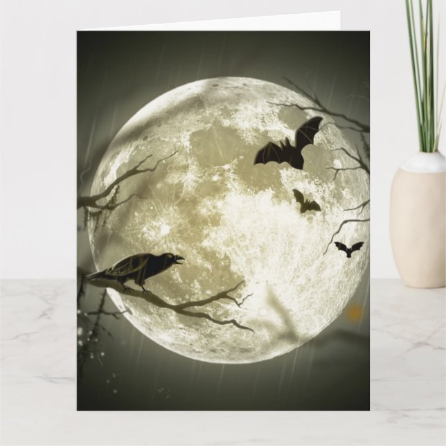 Full Moon Halloween Card (Front)
