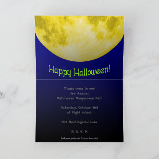 Full Moon Halloween Invitation Card