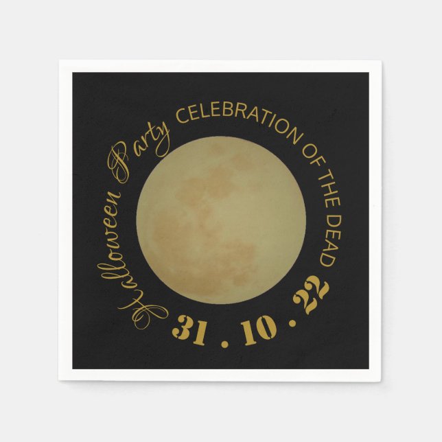 Full Moon, Halloween Party Napkin (Front)
