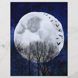 Full Moon Halloween Scrapbook Paper