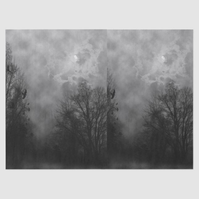 Full Moon Haunted Halloween  Tissue Paper (Front)