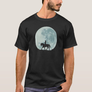 Full Moon Horse Rider Girl Riding Horseback Equest T-Shirt