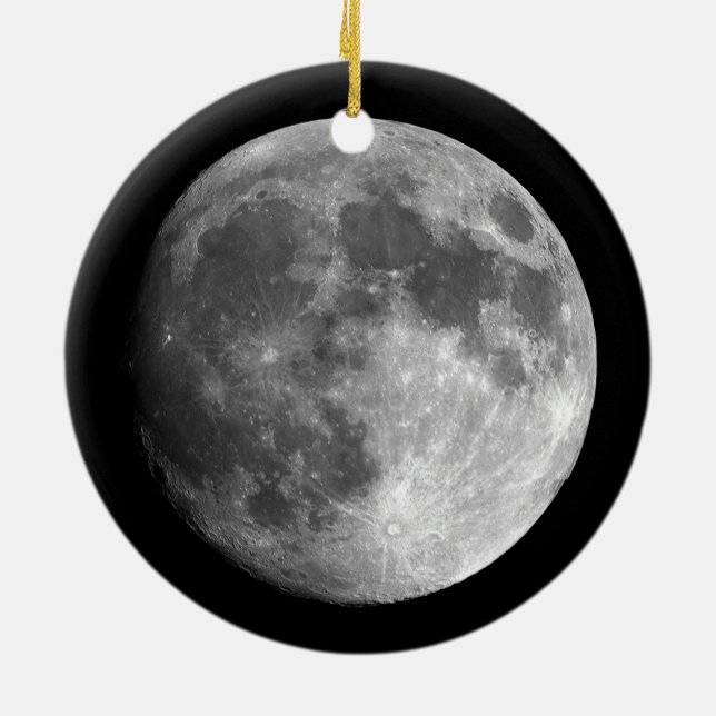 Full Moon Image BnW Ornament (Back)