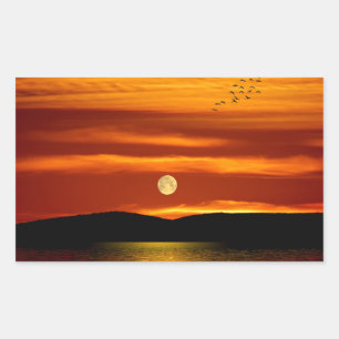 Full Moon image for Rectangle-Stickers-Glossy Rectangular Sticker