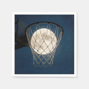 Full Moon In a Basketball Net Napkin