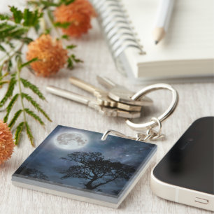 Full Moon in a Starry Sky Key Ring