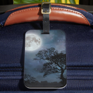 Full Moon in a Starry Sky Luggage Tag
