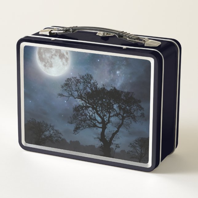 Full Moon in a Starry Sky Metal Lunch Box (Back)
