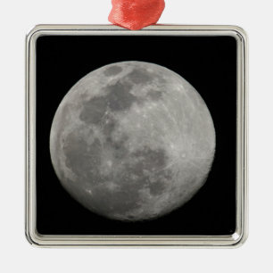 Full moon in black and white. Credit as: Arthur Metal Tree Decoration