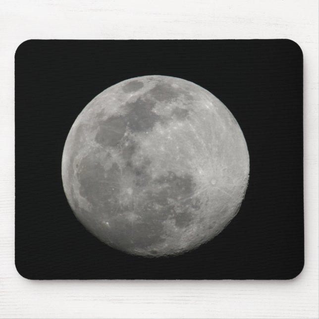 Full moon in black and white. Credit as: Arthur Mouse Mat (Front)
