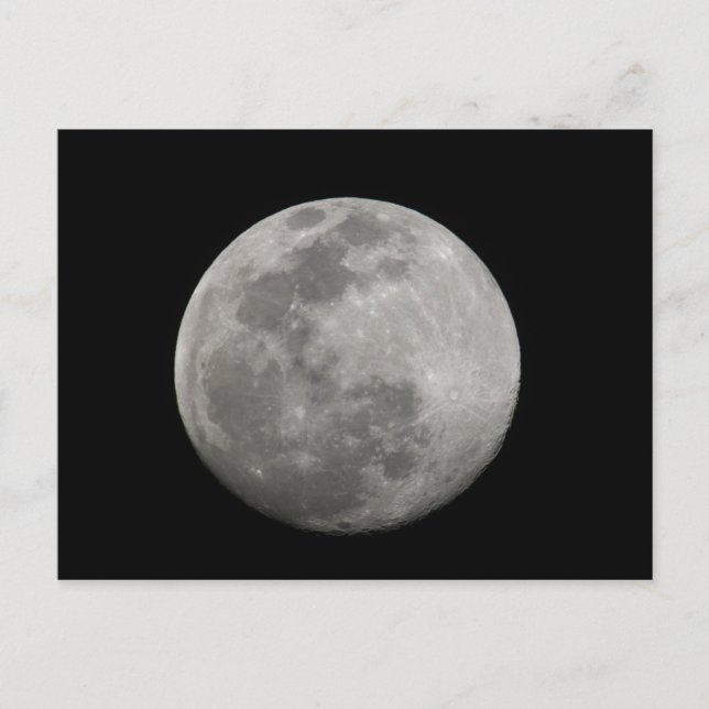 Full moon in black and white. Credit as: Arthur Postcard (Front)