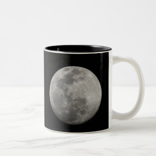 Full moon in black and white. Credit as: Arthur Two-Tone Coffee Mug