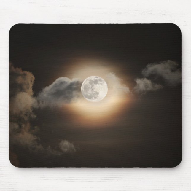 Full Moon in Cloudy Night Mouse Mat (Front)