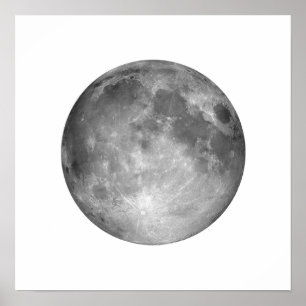 Full Moon in White Sky Large Poster