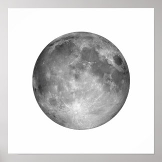 Full Moon in White Sky Large Poster