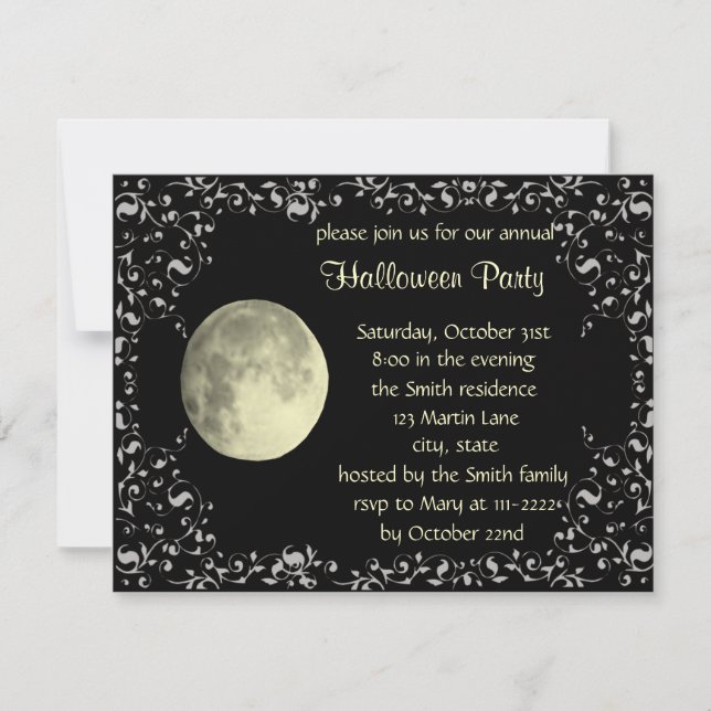 Full Moon Invitation Card Template (Front)