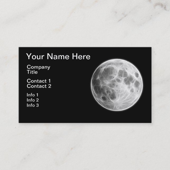 Full Moon Lunar Planet Globe Business Card (Front)
